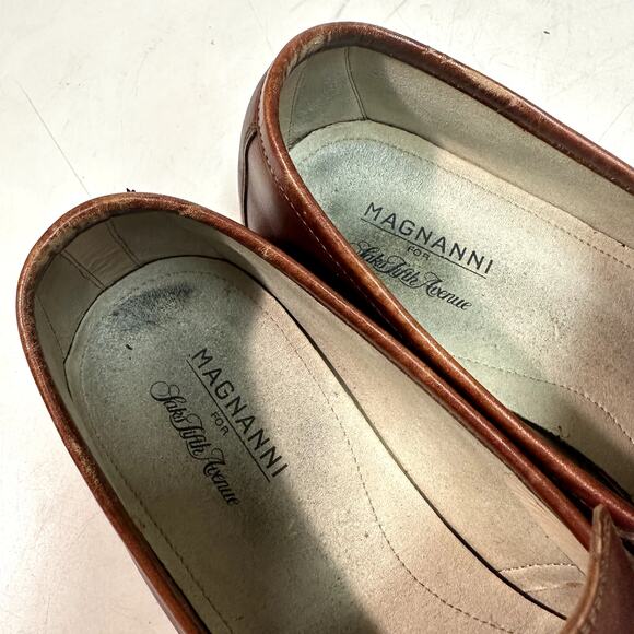 GUC Magnanni x Saks Fifth Avenue Horse Bit Loafer Chili Brown Made Portugal 8.5 - Picture 9 of 12